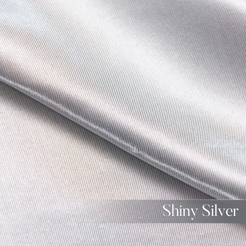 WUBODTI Silver Grey Curtains for Living Room 84 Inch Length 2 Panels, Sparkle Metallic Faux Silk Curtain Drapes Shiny Light Gray Satin Curtains Modern Grommets Light Filtering Curtain for Bedroom - Image 5
